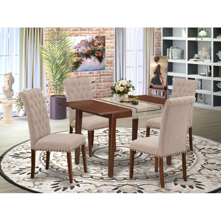 Rosalind Wheeler Kia 5 Piece Extendable Solid Wood Dining Set